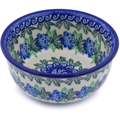 Polish Pottery Bowl 5&quot; Waves Of Flowers