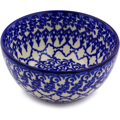 Polish Pottery Bowl 5&quot; Winter Blue