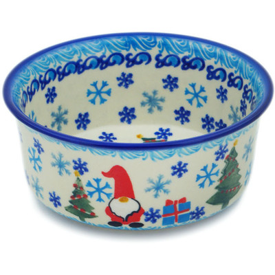 Polish Pottery Bowl 5&quot; Winter Gnome