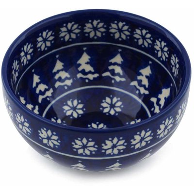 Polish Pottery Bowl 5&quot; Winter Night