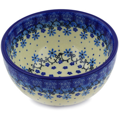 Polish Pottery Bowl 5&quot; Winter Star Flowers