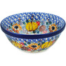 Polish Pottery Bowl 6&quot; Autumn Falling Leaves UNIKAT