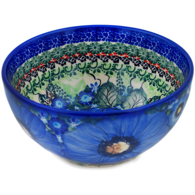 Polish Pottery Bowl 6&quot; Azure Passion UNIKAT