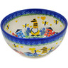 Polish Pottery Bowl 6&quot; Beekeeper Gnome UNIKAT