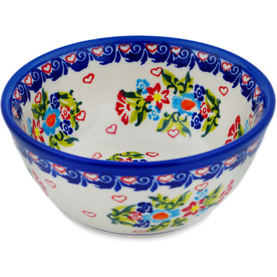 Polish Pottery Bowl 6&quot; Blooming Affection UNIKAT