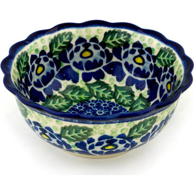 Polish Pottery Bowl 6&quot; Blue Bliss