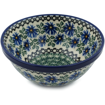 Polish Pottery Bowl 6&quot; Blue Chicory