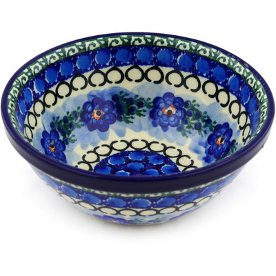 Polish Pottery Bowl 6&quot; Blue Delight UNIKAT