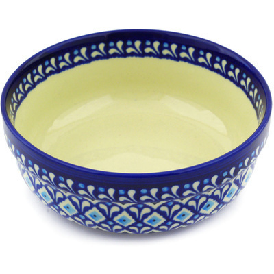 Polish Pottery Bowl 6&quot; Blue Diamond Dream