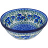 Polish Pottery Bowl 6&quot; Blue Pansy