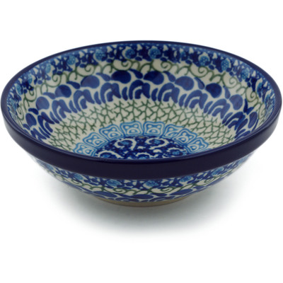 Polish Pottery Bowl 6&quot; Blue Passion