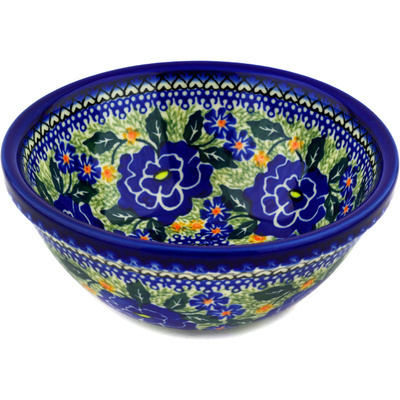 Polish Pottery Bowl 6&quot; Blue Perfection UNIKAT