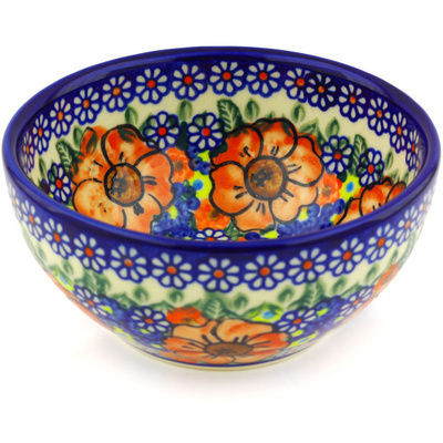 Polish Pottery Bowl 6&quot; Bold Sights UNIKAT