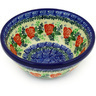 Polish Pottery Bowl 6&quot; Cabbage Rose Garden