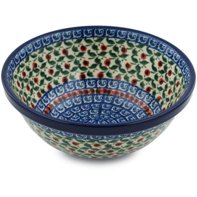 Polish Pottery Bowl 6&quot; Calico Rosebud