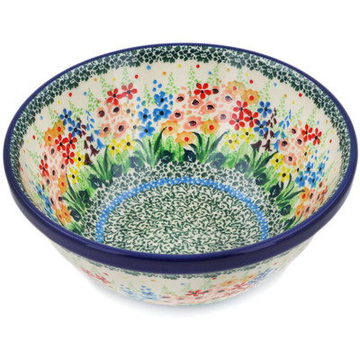 Polish Pottery Bowl 6&quot; Colors Of The Wind UNIKAT