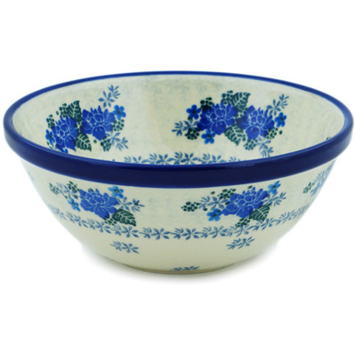 Polish Pottery Bowl 6&quot; Cornflower Wind UNIKAT