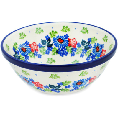 Polish Pottery Bowl 6&quot; Countryside Floral Bloom