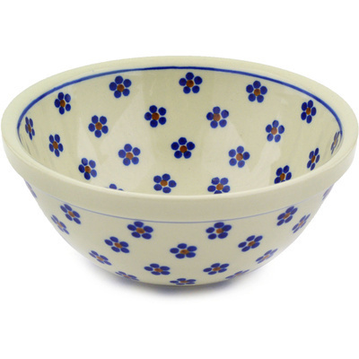 Polish Pottery Bowl 6&quot; Daisy Dots