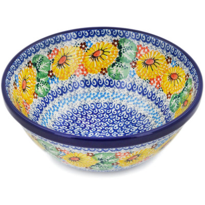 Polish Pottery Bowl 6&quot; Enchanted Spring UNIKAT