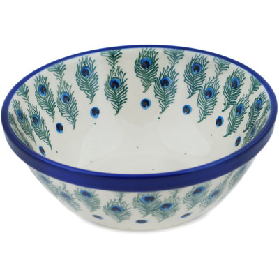 Polish Pottery Bowl 6&quot; Feathery Delight