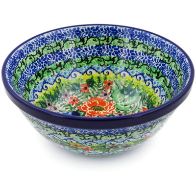 Polish Pottery Bowl 6&quot; Floral Bounty UNIKAT
