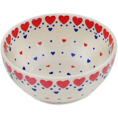 Polish Pottery Bowl 6&quot; From The Heart