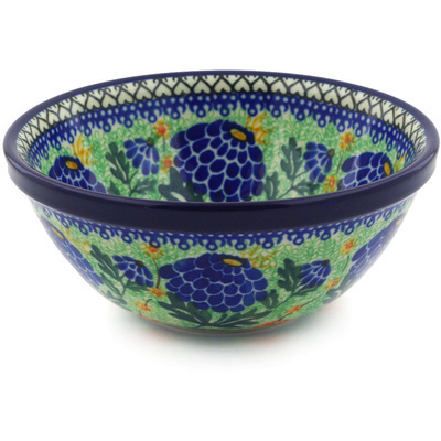 Polish Pottery Bowl 6&quot; Grape Hyacinth UNIKAT