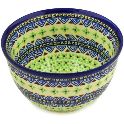 Polish Pottery Bowl 6&quot; Grecian Triangle