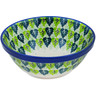 Polish Pottery Bowl 6&quot; Leaves Of Green