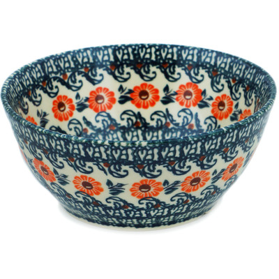 Polish Pottery Bowl 6&quot; Meadow Floret UNIKAT