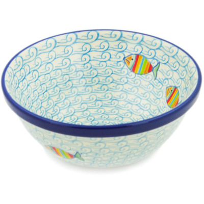 Polish Pottery Bowl 6&quot; Rainbow Fish