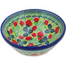 Polish Pottery Bowl 6&quot; Raven&#039;s Red Berries UNIKAT