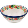 Polish Pottery Bowl 6&quot; Red Poppy Chain