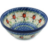 Polish Pottery Bowl 6&quot; Redbird On A Wire