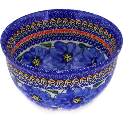 Polish Pottery Bowl 6&quot; Regal Bouquet UNIKAT