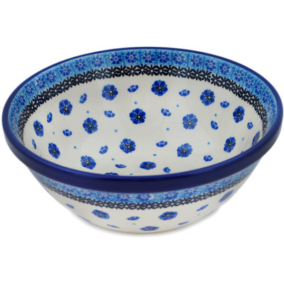 Polish Pottery Bowl 6&quot; Scattered Blossoms