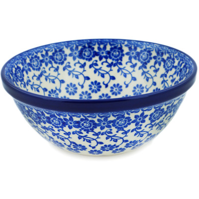 Polish Pottery Bowl 6&quot; Sensational Azure Aster