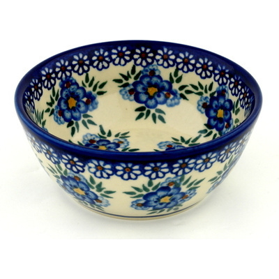 Polish Pottery Bowl 6&quot; Skyflower Elegance