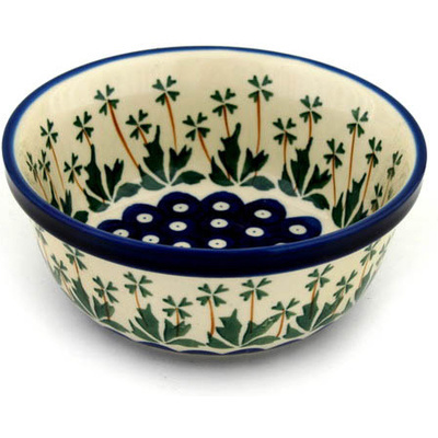 Polish Pottery Bowl 6&quot; Springing Shamrocks