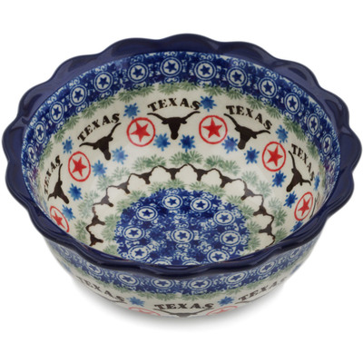 Polish Pottery Bowl 6&quot; State Of Texas