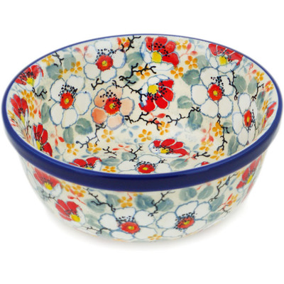 Polish Pottery Bowl 6&quot; Sweet Floral Bliss UNIKAT
