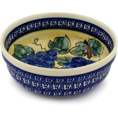 Polish Pottery Bowl 6&quot; Tuscan Grapes