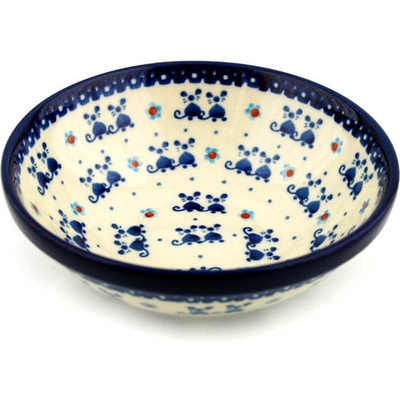 Polish Pottery Bowl 6&quot; Two Blind Mice