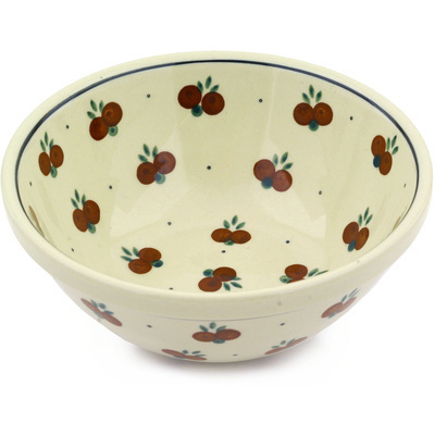 Polish Pottery Bowl 6&quot; Wild Cherry