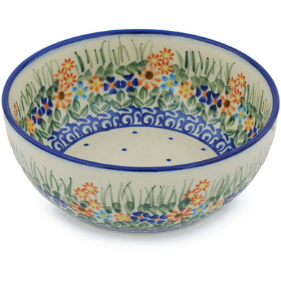 Polish Pottery Bowl 7&quot; Blissful Daisy