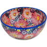 Polish Pottery Bowl 7&quot; Blossoming Purple Harmony UNIKAT