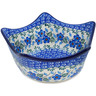 Polish Pottery Bowl 7&quot; Blue Blossom
