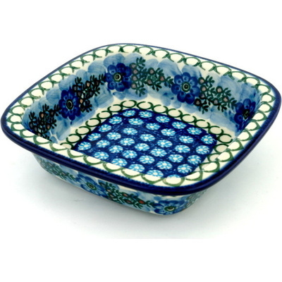 Polish Pottery Bowl 7&quot; Blue Delight UNIKAT