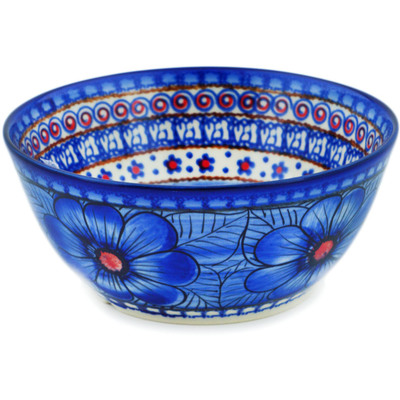 Polish Pottery Bowl 7&quot; Blue Heaven UNIKAT